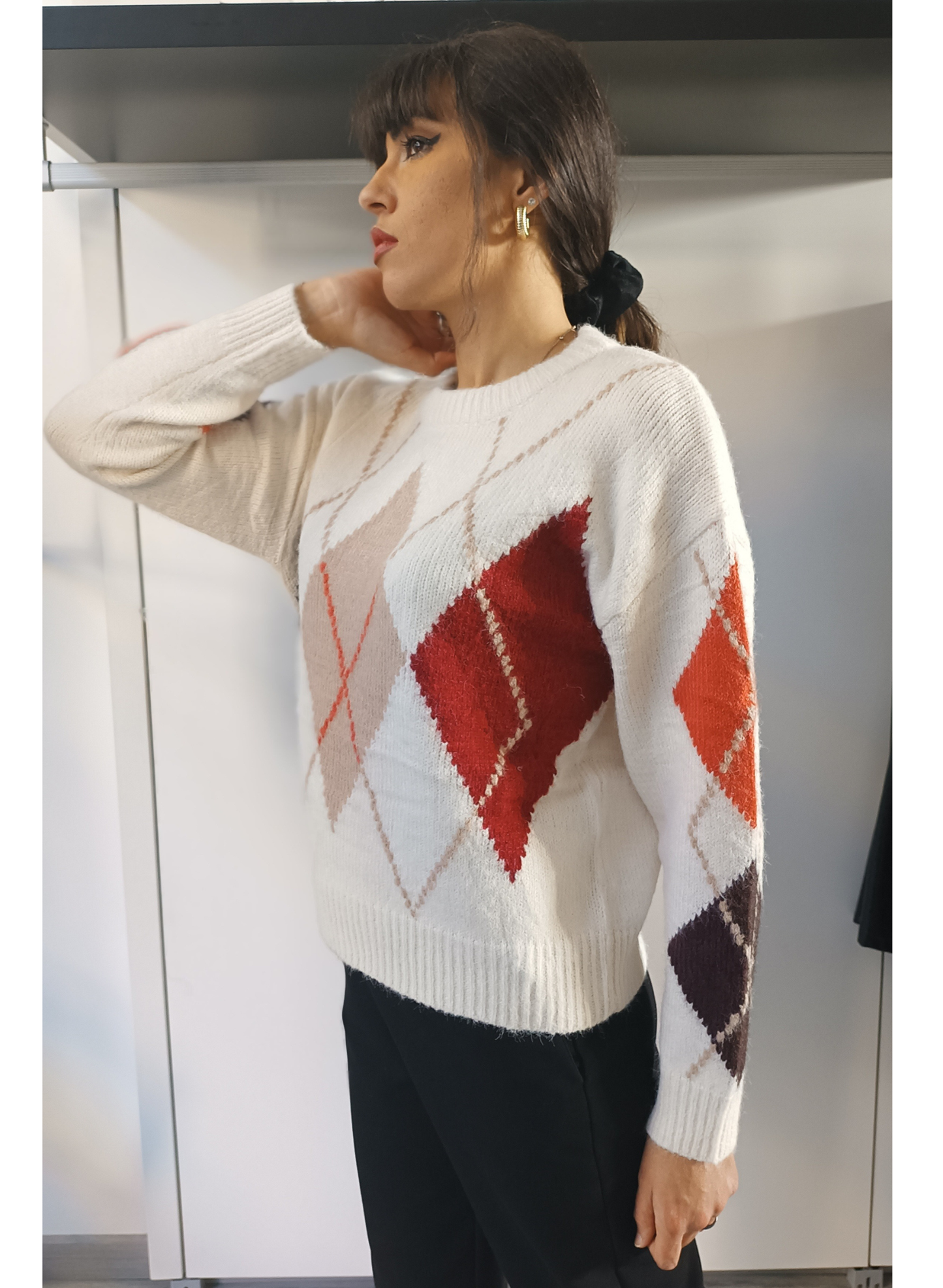 Pullover Rombi Panna