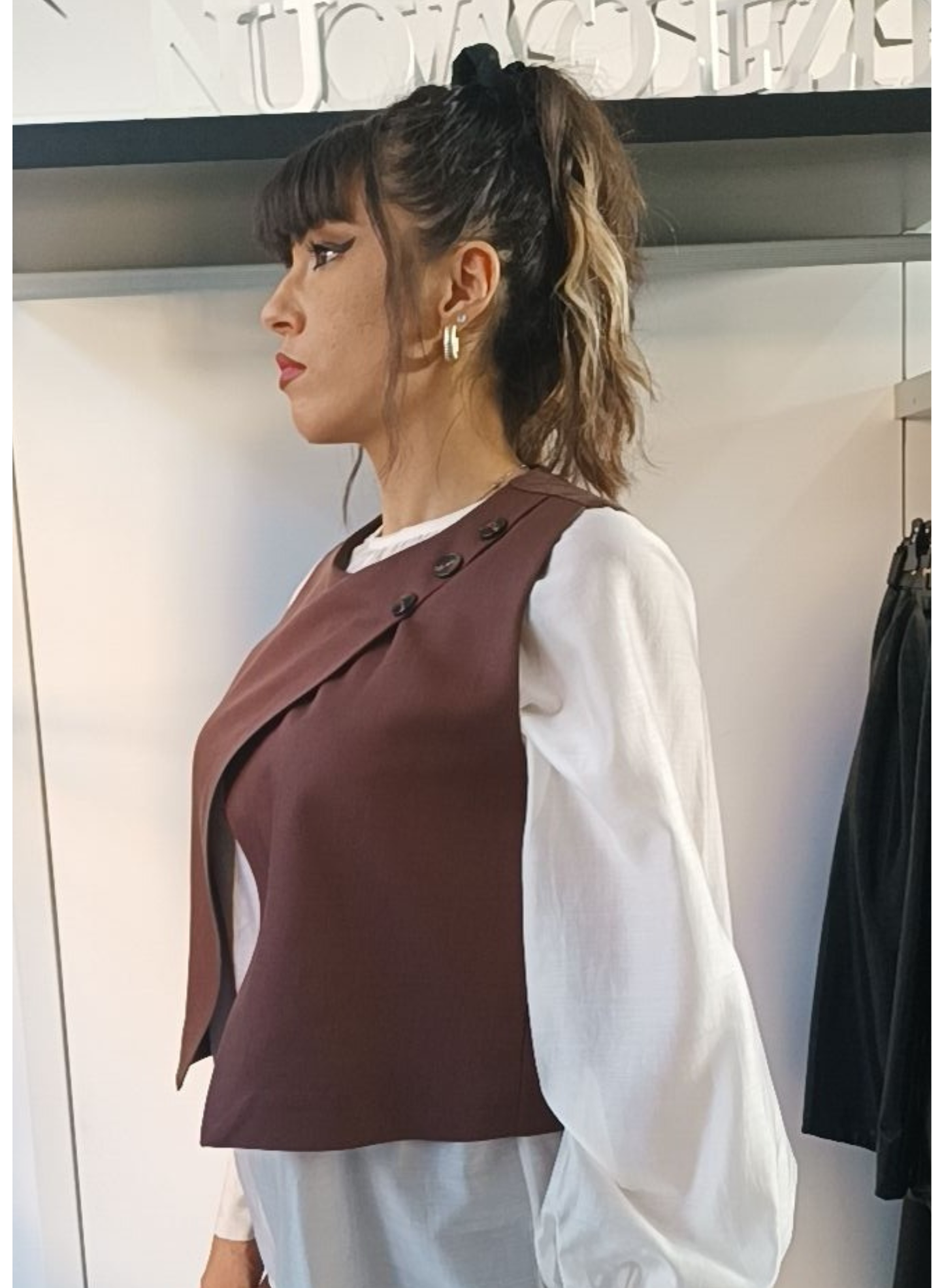 Gilet Top color marrone bruciato