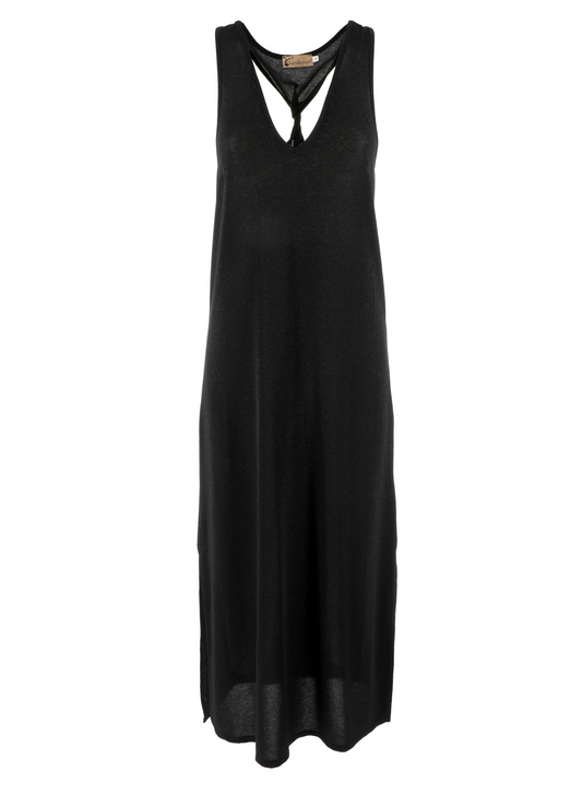 Abito lungo nero lurex