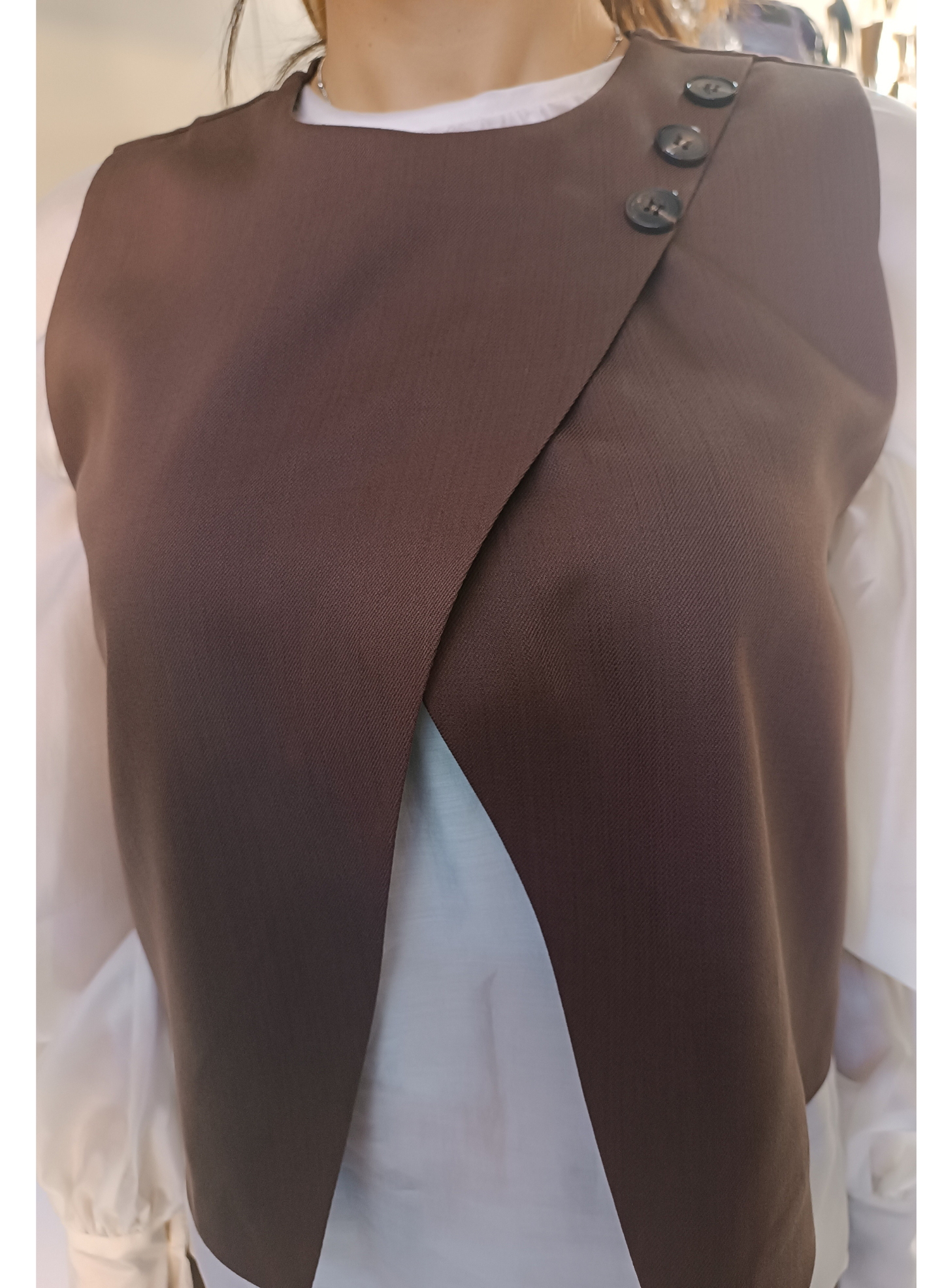 Gilet Top color marrone bruciato