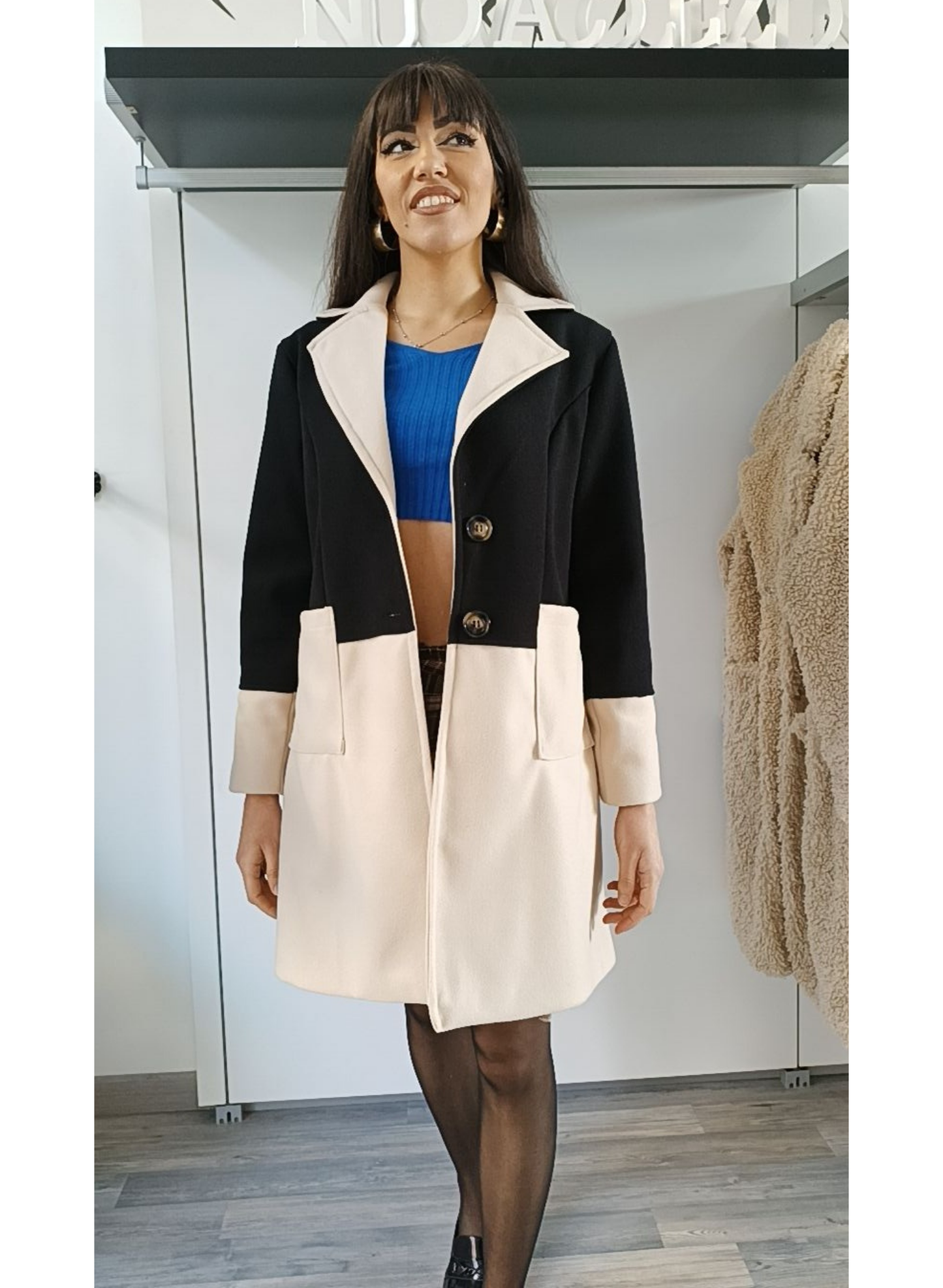 Cappotto bicolore