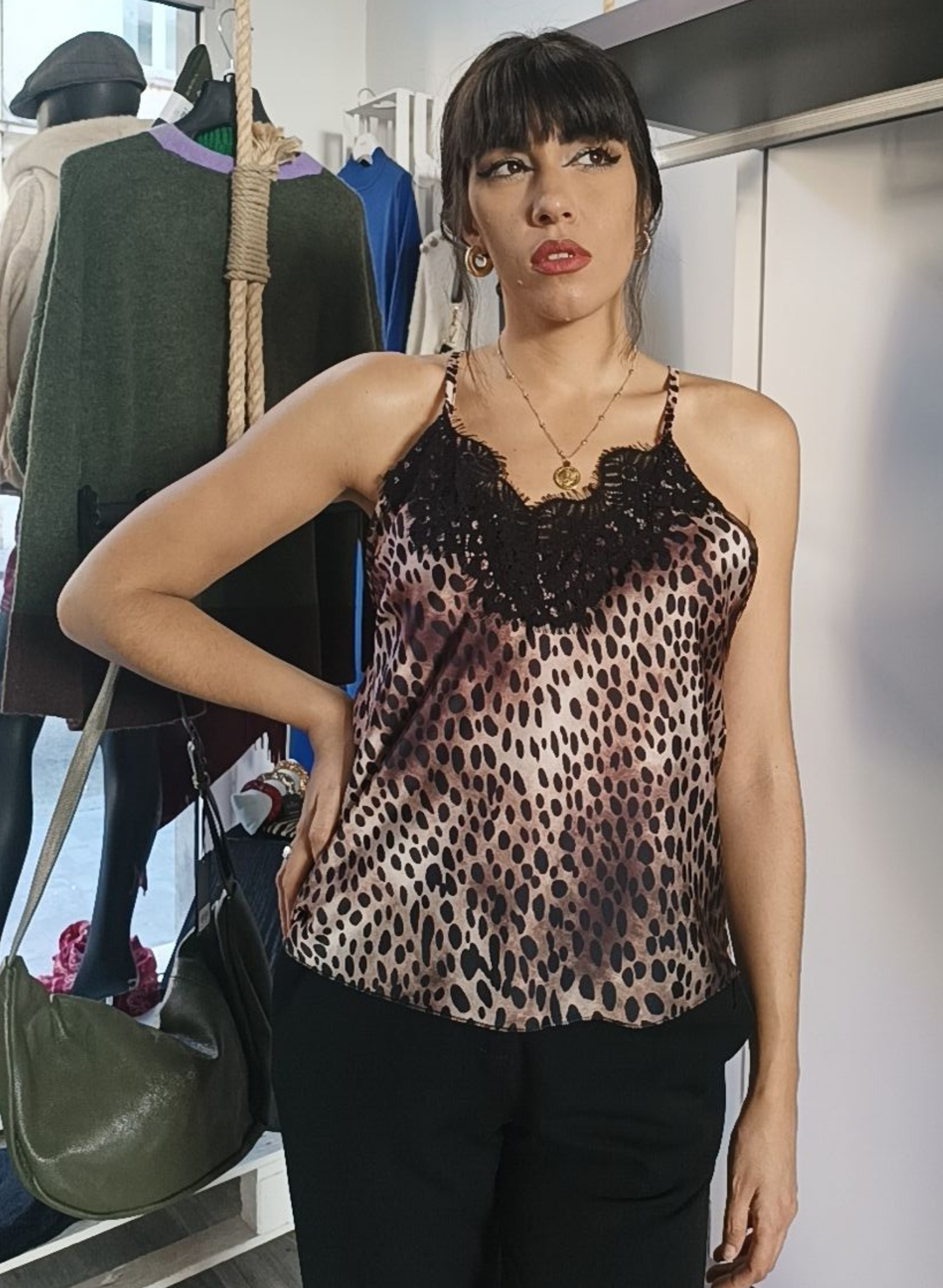 Top lingerie maculato