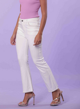 Carica l&#39;immagine nel visualizzatore di Gallery, Jeans cropped bianchi con perle
