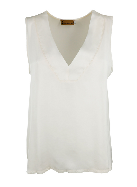 Top beige spalline larghe