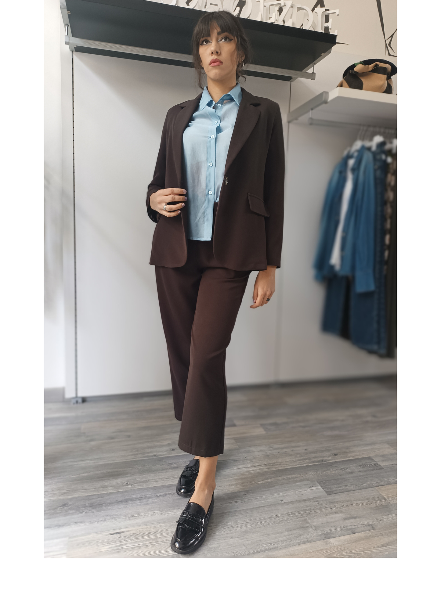 Pantaloni in colore testa di moro