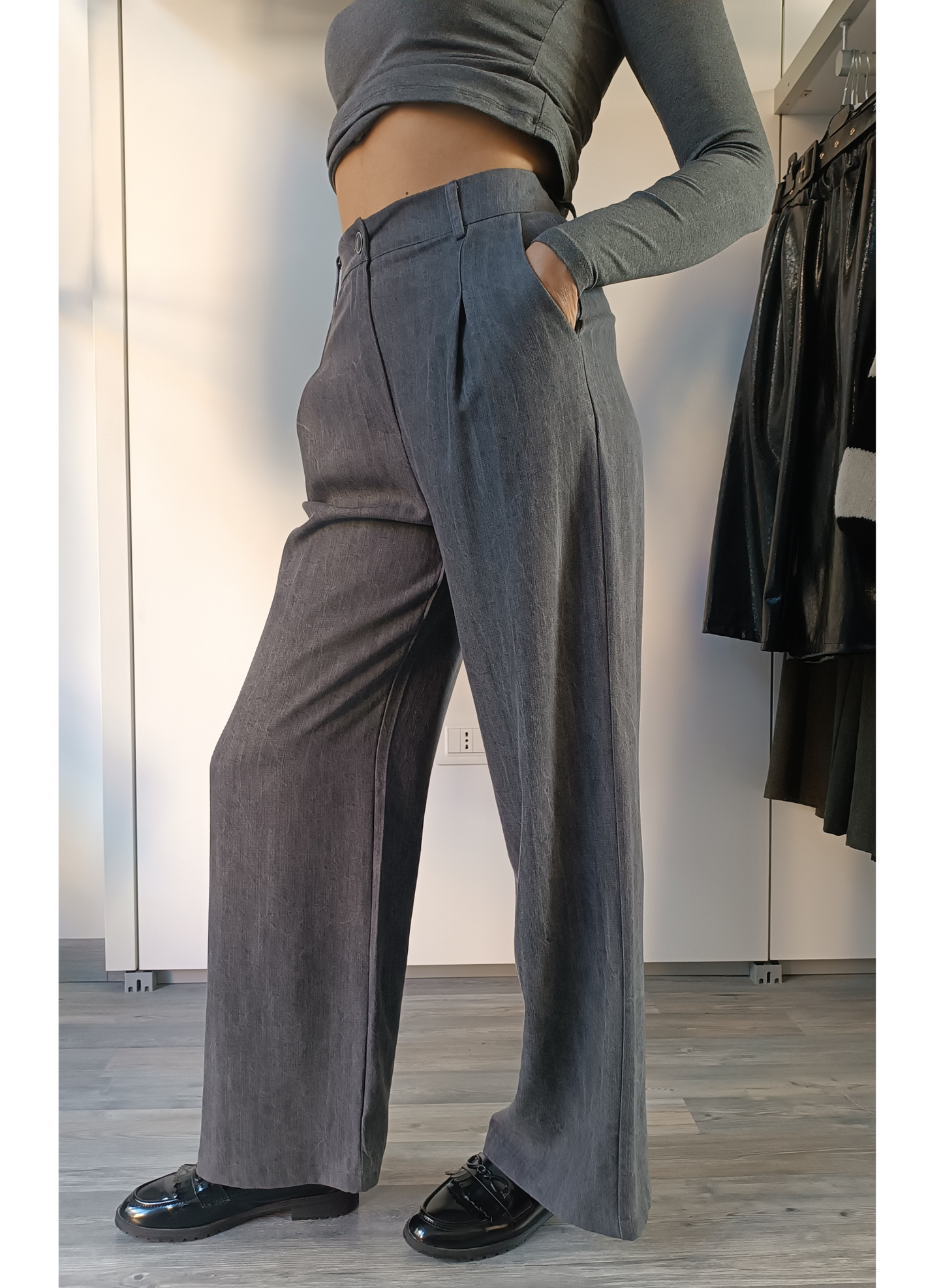 Pantaloni palazzo grigi