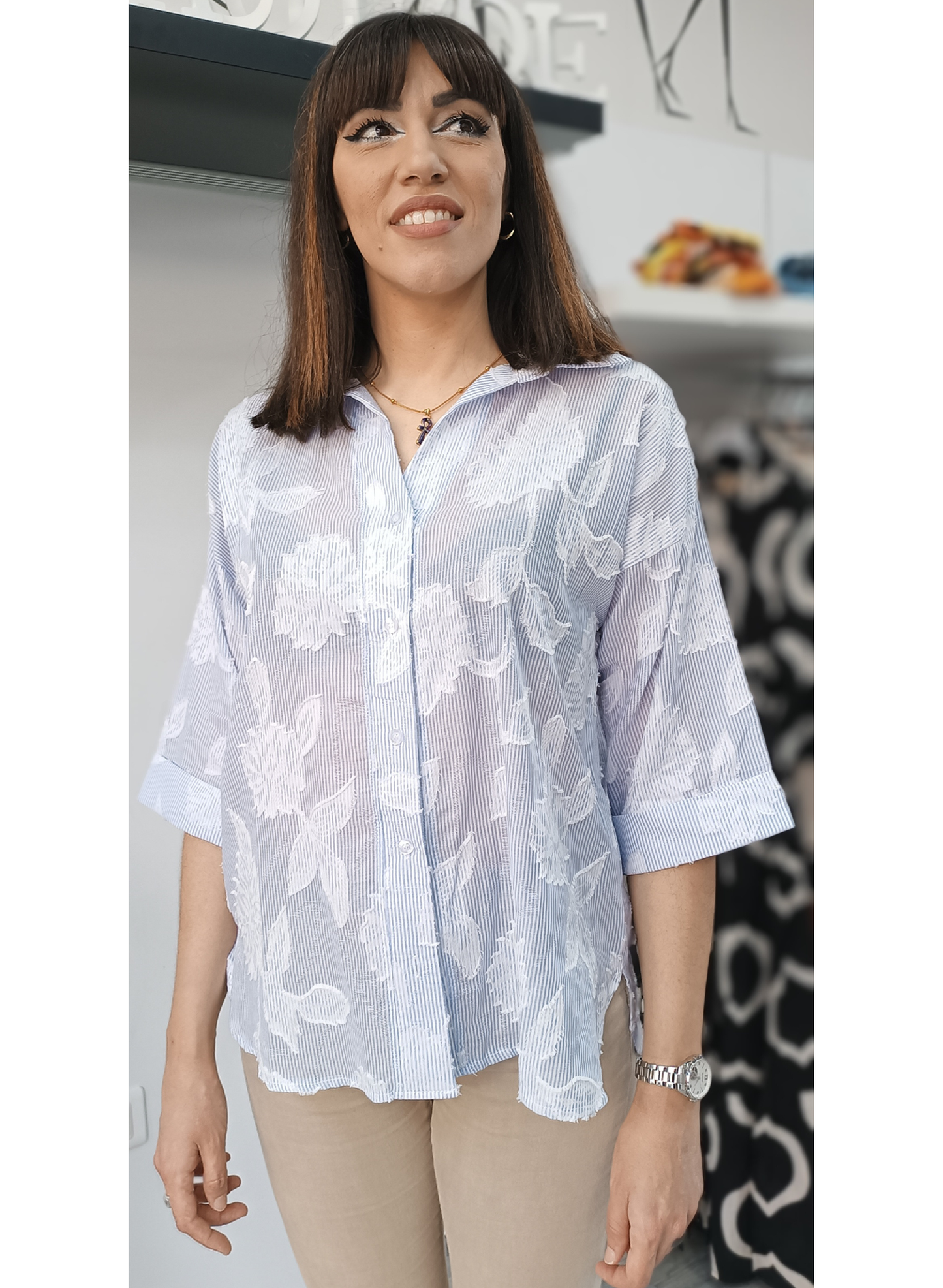 Camicia in cotone stampato
