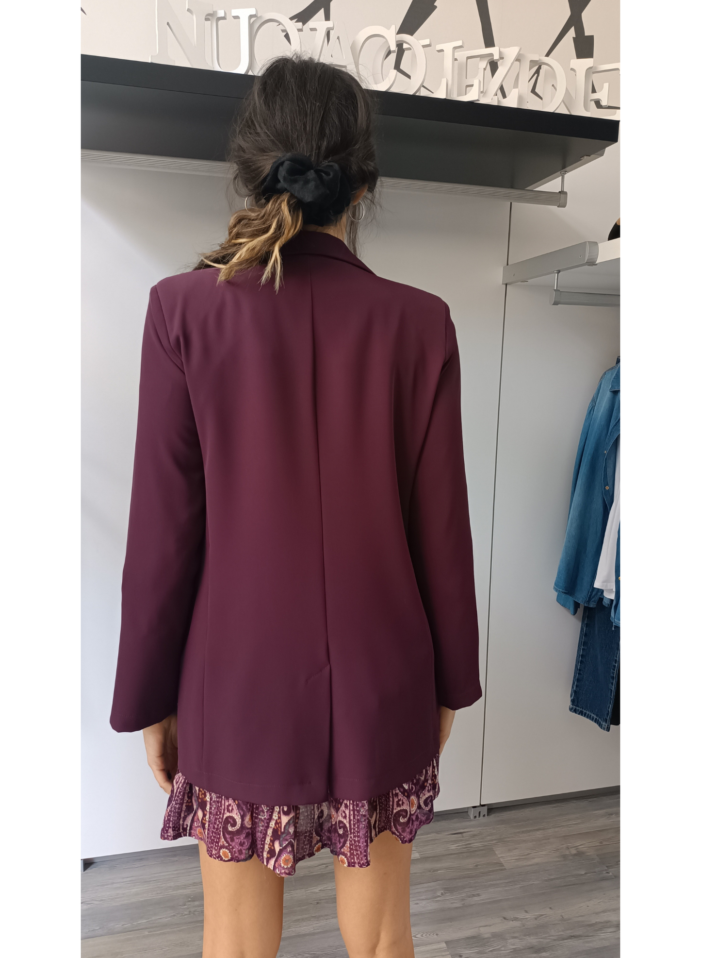 Blazer doppiopetto color vinaccia