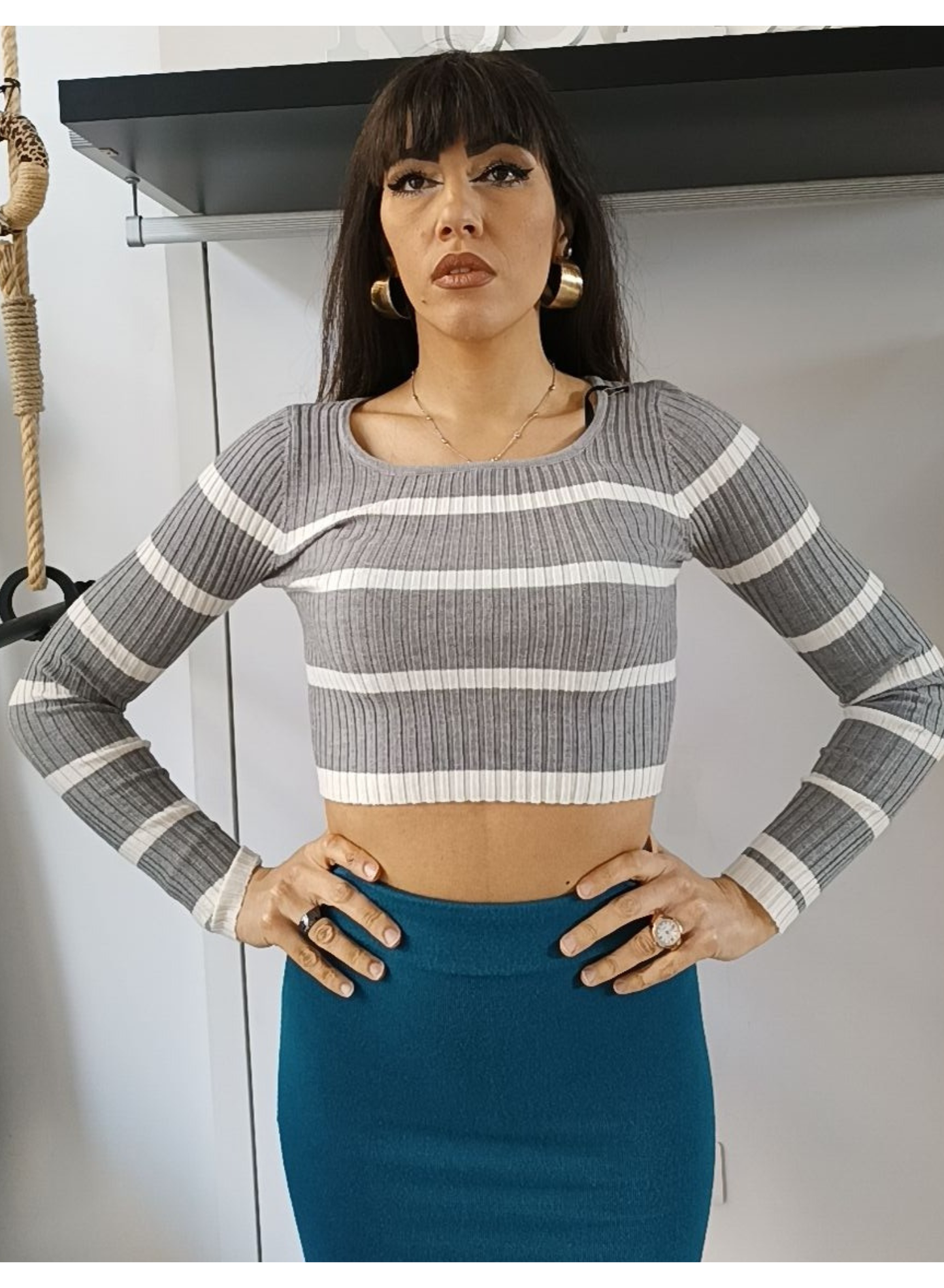 Maglia Crop righe