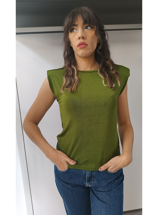 Top Smanicato con spalline