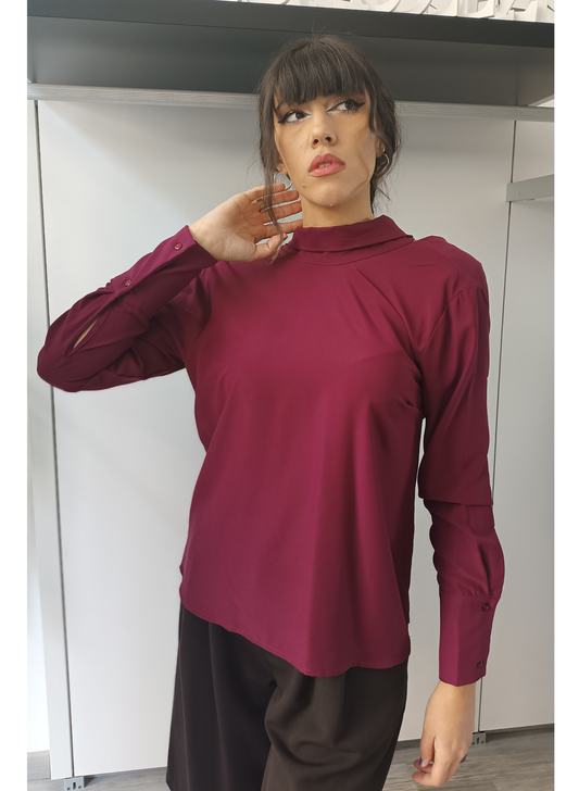 Blusa collo fiocco retro