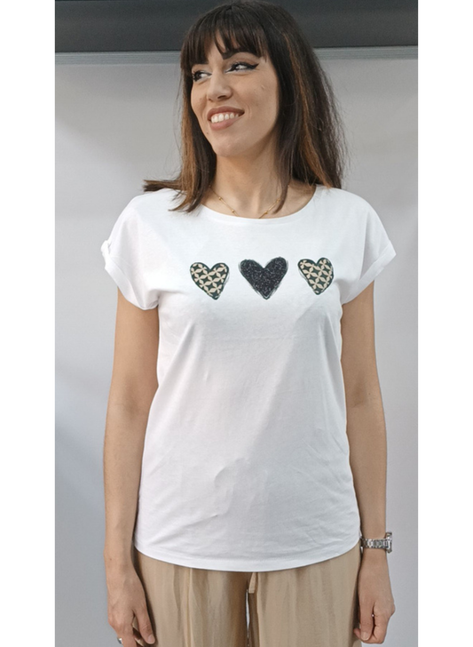 T-Shirt Stampa "Cuori"