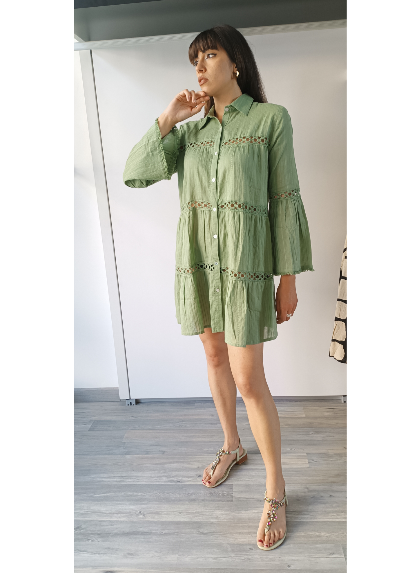 Abito camicia verde militare