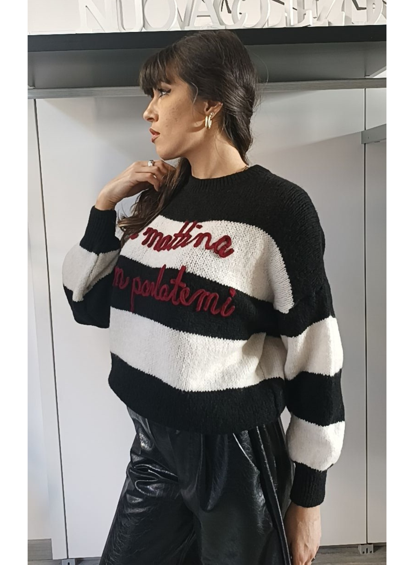 Pullover scritta " Di mattina non parlatemi"