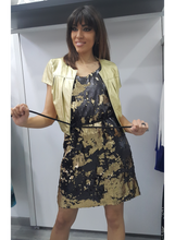 Carica l&#39;immagine nel visualizzatore di Gallery, Abito sottoveste midi con paillettes oro
