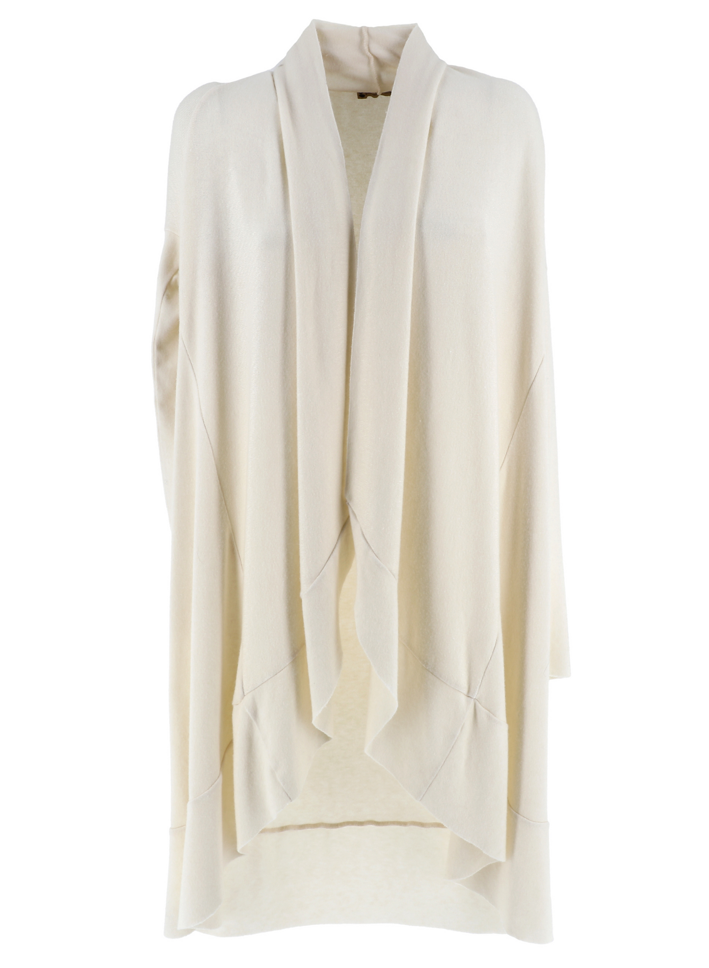 Maxi cardigan panna collo scialle