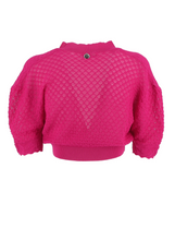 Carica l&#39;immagine nel visualizzatore di Gallery, Coprispalle fucsia in maglia operata
