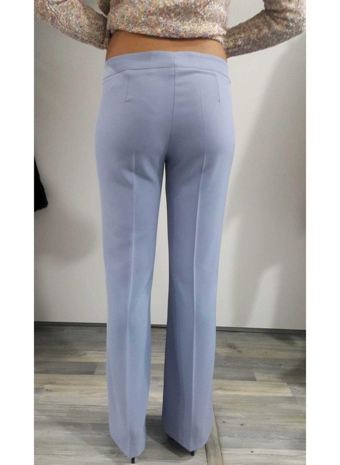 Pantaloni palazzo azzurro polvere